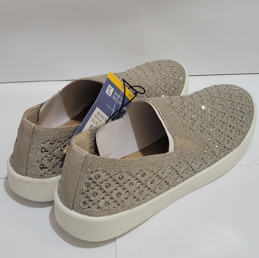 White Mountain Women's Taupe  Metallic Slip-On Shoes - Picture 4 of 6
